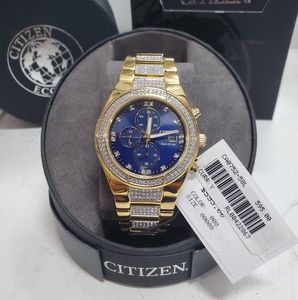 Citizen Men's Eco-Drive Crystal Gold-Tone Watch CA0750-53E $595